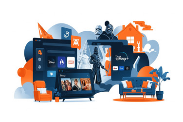 Walt Disney es un conglomerado estadounidense activo en medios de televisión y parques de atracciones, estudios de cine y actividades derivadas, así como en streaming (ESPN+, Disney+ y Hulu).